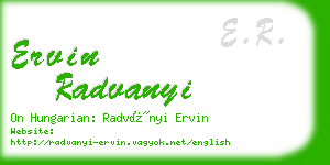 ervin radvanyi business card
